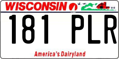WI license plate 181PLR