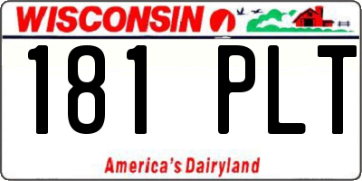 WI license plate 181PLT