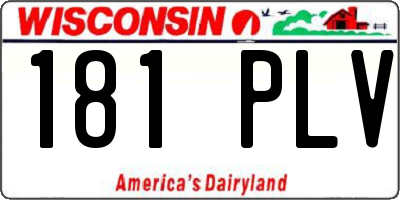 WI license plate 181PLV