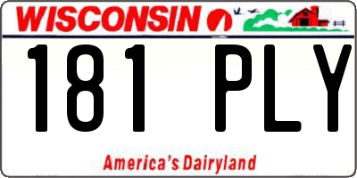 WI license plate 181PLY
