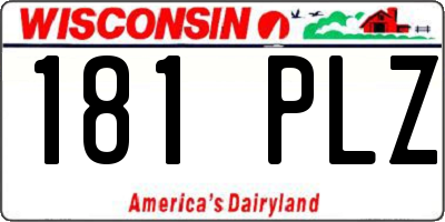 WI license plate 181PLZ