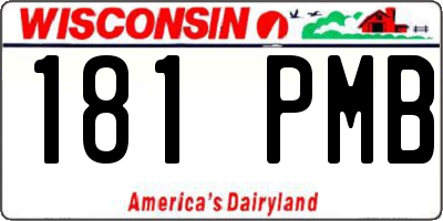 WI license plate 181PMB