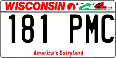 WI license plate 181PMC