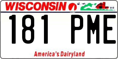 WI license plate 181PME
