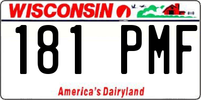 WI license plate 181PMF