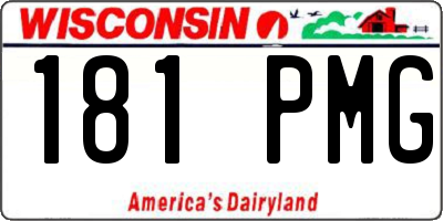WI license plate 181PMG