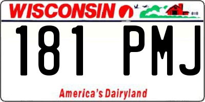 WI license plate 181PMJ