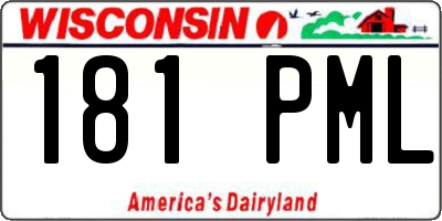 WI license plate 181PML