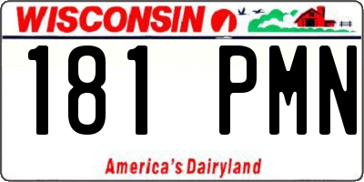 WI license plate 181PMN