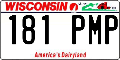WI license plate 181PMP