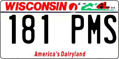WI license plate 181PMS