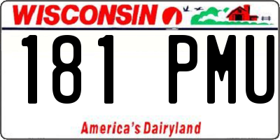WI license plate 181PMU