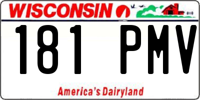 WI license plate 181PMV