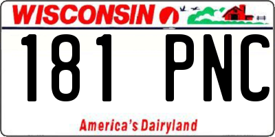 WI license plate 181PNC