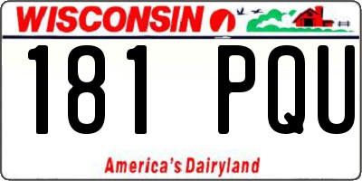 WI license plate 181PQU