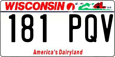 WI license plate 181PQV