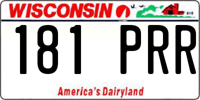 WI license plate 181PRR