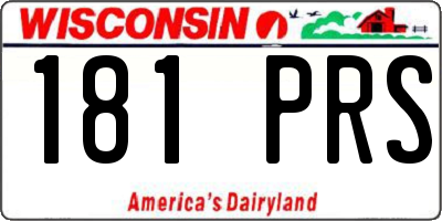 WI license plate 181PRS