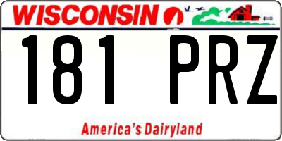 WI license plate 181PRZ
