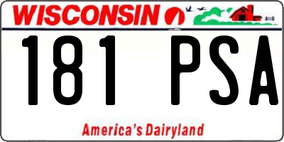 WI license plate 181PSA