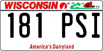 WI license plate 181PSI