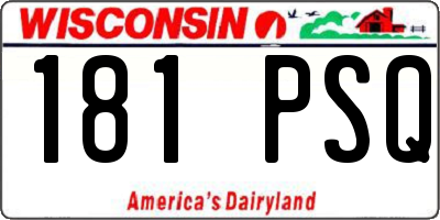WI license plate 181PSQ
