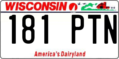 WI license plate 181PTN