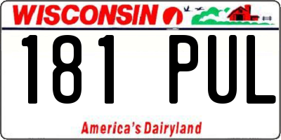 WI license plate 181PUL