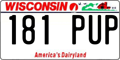 WI license plate 181PUP