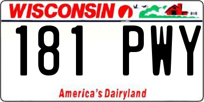 WI license plate 181PWY