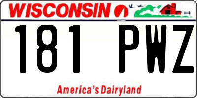 WI license plate 181PWZ
