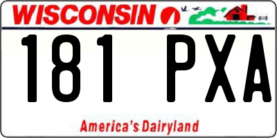 WI license plate 181PXA