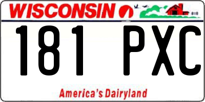 WI license plate 181PXC