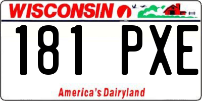 WI license plate 181PXE
