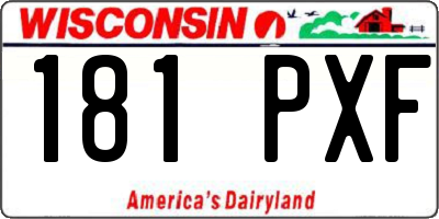 WI license plate 181PXF