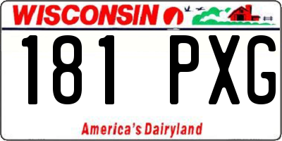 WI license plate 181PXG
