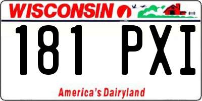 WI license plate 181PXI