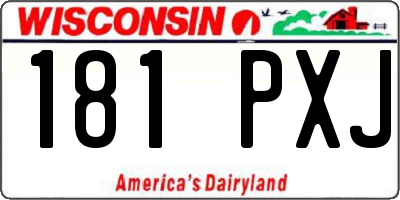 WI license plate 181PXJ