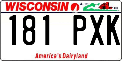 WI license plate 181PXK
