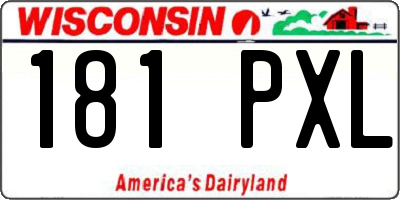 WI license plate 181PXL