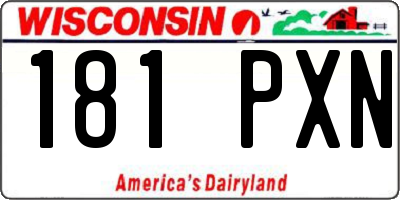 WI license plate 181PXN