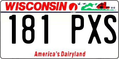 WI license plate 181PXS