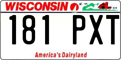 WI license plate 181PXT