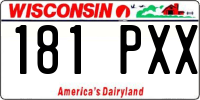 WI license plate 181PXX