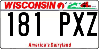 WI license plate 181PXZ