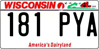 WI license plate 181PYA