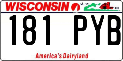 WI license plate 181PYB