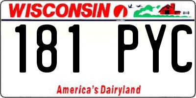 WI license plate 181PYC