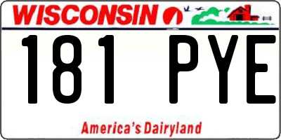 WI license plate 181PYE