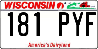 WI license plate 181PYF